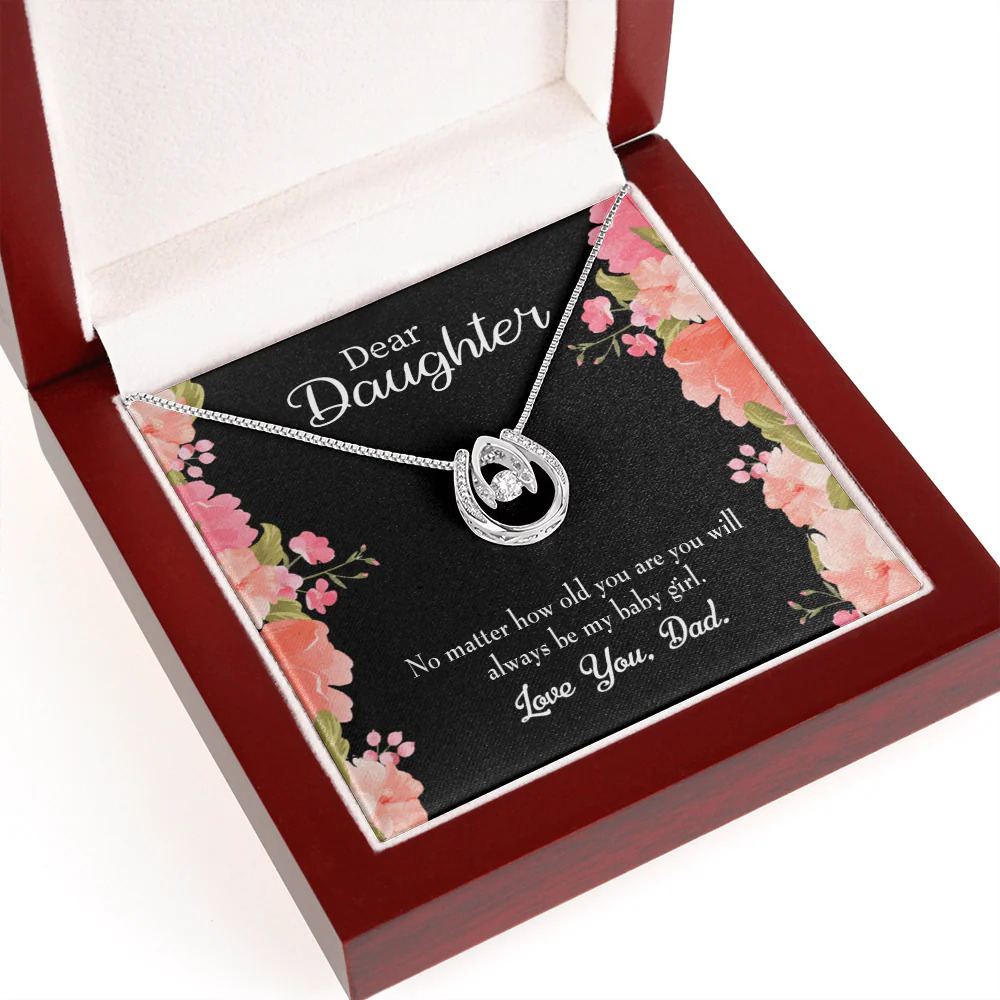 Always Loved, Forever Cherished from Dad Lucky Horseshoe Necklace Luxury Box